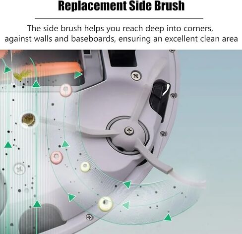 8 عبوات استبدال فرشاة جانبية roborock لـ Roborock S8 S8+ S8 Pro Ultra، Q Revo، Q5 Q7 Q7Max Q8 Max، S7 S7 Max Ultra S7 MaxV S6 S6 Pure S5 S5 Max S4 E2 E3 E4 E5 E20 E25 E35 S50 Robot Vacuum in Kuwait