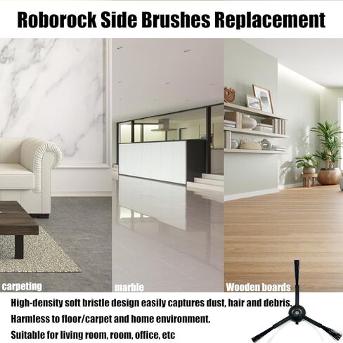 8 عبوات استبدال فرشاة جانبية roborock لـ Roborock S8 S8+ S8 Pro Ultra، Q Revo، Q5 Q7 Q7Max Q8 Max، S7 S7 Max Ultra S7 MaxV S6 S6 Pure S5 S5 Max S4 E2 E3 E4 E5 E20 E25 E35 S50 Robot Vacuum in Kuwait