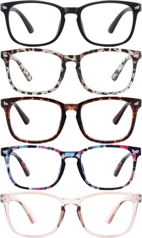 MEETSUN 5 Pack Reading Glasses for Women Men Blue Light Blocking Computer Readers Fashion Square Eyeglasses Anti UV Glare in Saudi Arabia