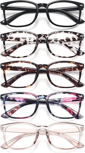 MEETSUN 5 Pack Reading Glasses for Women Men Blue Light Blocking Computer Readers Fashion Square Eyeglasses Anti UV Glare in Saudi Arabia