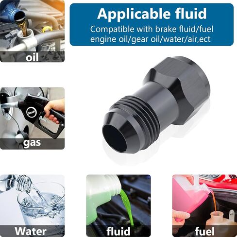 6AN Female to 6AN Male Extender Fitting,AN6 Extensions Adapter Connector with O ring ORB,Aluminum black anodized,Full Length: 37 MM in Saudi Arabia