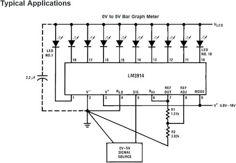 10 PCS LM3914N-1 LM3914 Dot Bar Graph Display Driver DIP-18 in Kuwait
