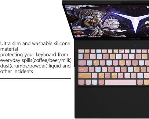 Silicone Keyboard Cover for Lenovo Legion 5 Keyboard Cover/for Lenovo Legion 5 Series Legion 5 5i 5p 5pi 15.6" and 17.3 Inch Gaming Laptop/for Legion Keyboard Skin Protector-Rainbow in Saudi Arabia