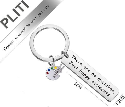 PLITI Gift for an Artist There are No Mistakes just Happy Accidents Inspirational Key Chain in Saudi Arabia