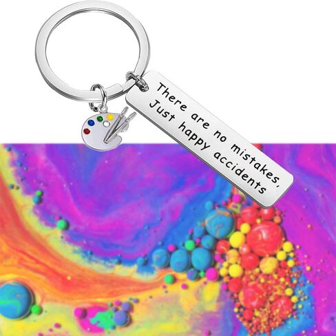 PLITI Gift for an Artist There are No Mistakes just Happy Accidents Inspirational Key Chain in Saudi Arabia