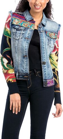 Desigual Womens' Woven Jacket with Patchwork Design in Saudi Arabia