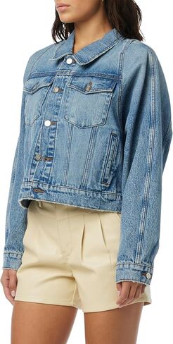 HUDSON Women's Raglan Sleeve Cropped Denim Jacket in Saudi Arabia
