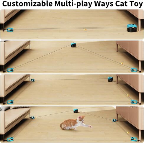 AsFrost Cat Interactive Toy for Indoor Cats/Kitten Exercise Hunting Chasing Running, Rechargeable Self Play/Remote Control Ultra Fun Feather Mouse Cat Toys for Cat Birthday Easter in Kuwait