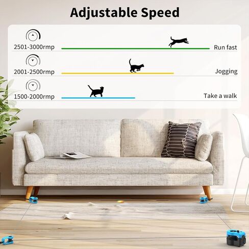 AsFrost Cat Interactive Toy for Indoor Cats/Kitten Exercise Hunting Chasing Running, Rechargeable Self Play/Remote Control Ultra Fun Feather Mouse Cat Toys for Cat Birthday Easter in Kuwait