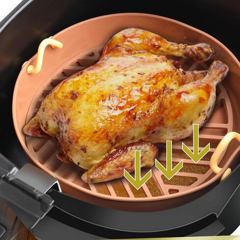 Air Fryer Silicone Pot - Food Safe Air Fryer Accessories, Silicone Air Fryer Liners Replacement For Paper Liners, Removable Silicone Pot For Air Fryer, Easy To Clean - 8.5inch in Saudi Arabia