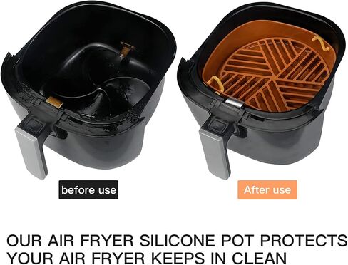 Air Fryer Silicone Pot - Food Safe Air Fryer Accessories, Silicone Air Fryer Liners Replacement For Paper Liners, Removable Silicone Pot For Air Fryer, Easy To Clean - 8.5inch in Saudi Arabia