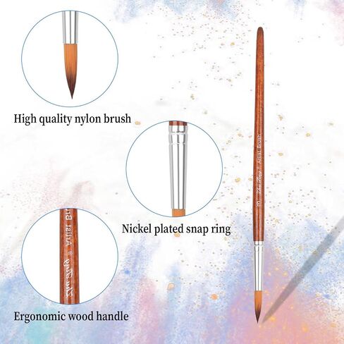 12pcs Round Watercolor Paint Brushes Set for Acrylic Professional Artist Round Pointed Tipped Watercolor Oil Paintbrushes for Face Body Nail Art, Rock, Miniature Model Fine Detail Painting in Saudi Arabia