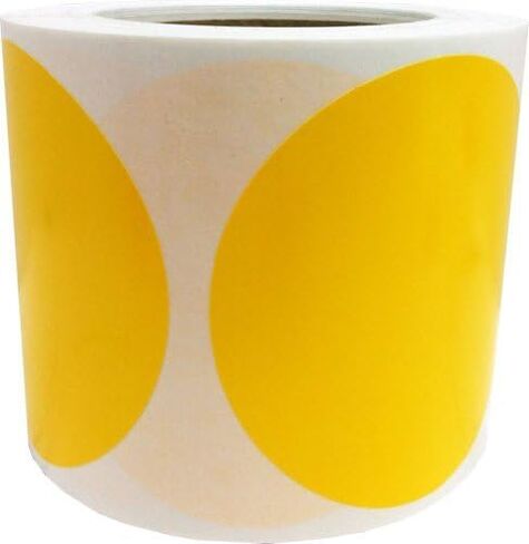 Yellow Color Coding Labels for Organizing Inventory 4 Inch Round Circle Dots 500 Total Adhesive Stickers On A Roll in Saudi Arabia