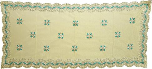 Pink Large Work Chunari Netted Cloth Pooja Chunari (Size :- 18 Inches x 38 Inches) Chunni Puja Indian Traditional Festival Decoration MATA Ki Chunri for Statue Chowki Aasan Mat Posters Frame in Saudi Arabia