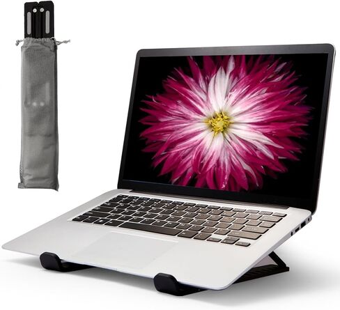 Laptop Stand for Desk,MacBook Portable Foldable Stand Sturdy Laptop Riser, Ventilated Laptop Holder Compatible 13 14 15.6 Inch MacBook Pro Air/HP/Dell,Cooling Computer Stand Accessories Black in Saudi Arabia