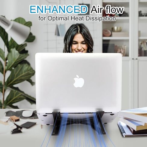 Laptop Stand for Desk,MacBook Portable Foldable Stand Sturdy Laptop Riser, Ventilated Laptop Holder Compatible 13 14 15.6 Inch MacBook Pro Air/HP/Dell,Cooling Computer Stand Accessories Black in Saudi Arabia