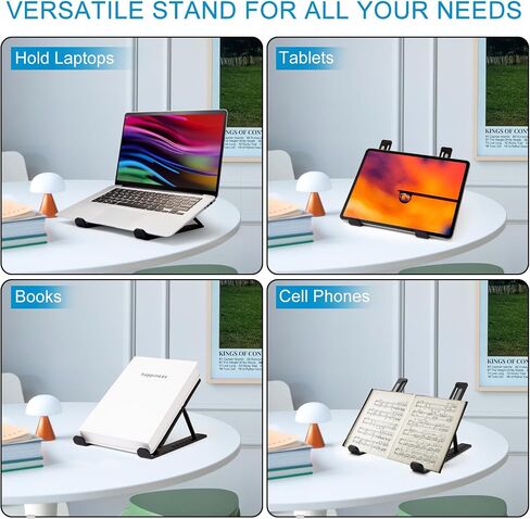 Laptop Stand for Desk,MacBook Portable Foldable Stand Sturdy Laptop Riser, Ventilated Laptop Holder Compatible 13 14 15.6 Inch MacBook Pro Air/HP/Dell,Cooling Computer Stand Accessories Black in Saudi Arabia