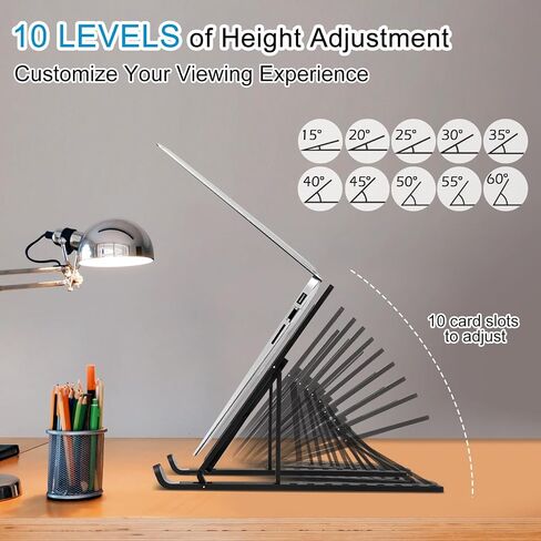 Laptop Stand for Desk,MacBook Portable Foldable Stand Sturdy Laptop Riser, Ventilated Laptop Holder Compatible 13 14 15.6 Inch MacBook Pro Air/HP/Dell,Cooling Computer Stand Accessories Black in Saudi Arabia