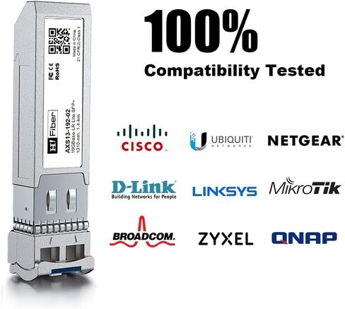 وحدة SFP+ LC أحادية الوضع 10G، جهاز إرسال واستقبال 10GBase-LR Lite SFP+ IR لـ Cisco SFP-10G-LRM2، Meraki، Ubiquiti، Mikrotik، Netgear AXM764، D-Link والمزيد (SMF، 1310 نانومتر، 1.4 كم، DDM) in Kuwait