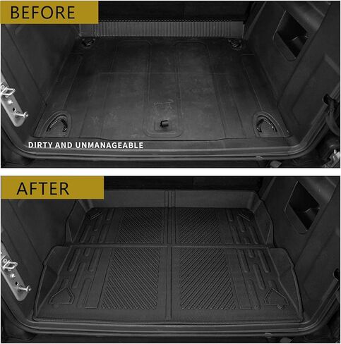 حصيرة صينية صندوق السيارة الخلفي لبطانة البضائع مع غطاء شمسي للزجاج الأمامي مناسب لموديلات 2021 2022 2023 Ford Bronco ملحق 4 أبواب، حماية مطاطية TPE مناسبة لجميع الأحوال الجوية in Kuwait