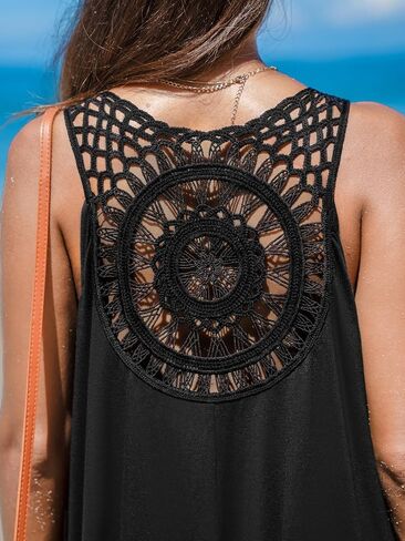 CUPSHE Women's Sleeveless Swimsuit Cover Ups Cutout Irregular Hem Knit Flowy Midi Dress in Saudi Arabia
