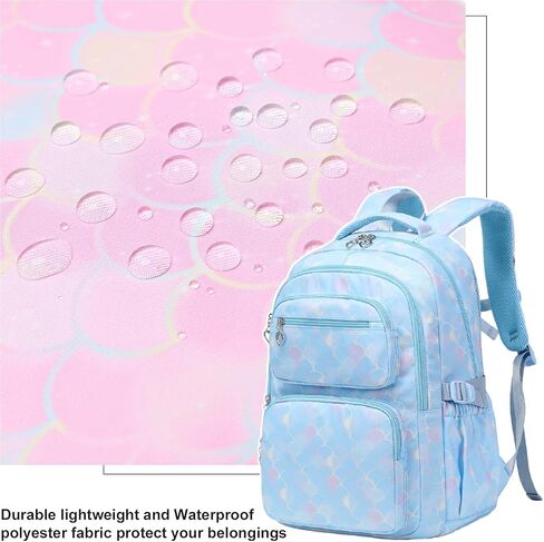 حقيبة ظهر بتصميم حورية البحر للفتيات مع صندوق غداء للأطفال، حقيبة ظهر للكتب الابتدائية، حقائب مدرسية متوسطة للمراهقين، مجموعة حقيبة ظهر مدرسية 3 في 1 in Kuwait