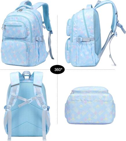 حقيبة ظهر بتصميم حورية البحر للفتيات مع صندوق غداء للأطفال، حقيبة ظهر للكتب الابتدائية، حقائب مدرسية متوسطة للمراهقين، مجموعة حقيبة ظهر مدرسية 3 في 1 in Kuwait