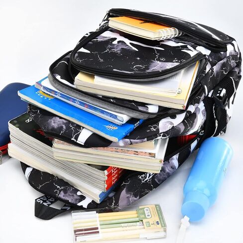 School Backpack Lunch Box Set Water Repellent Casual Daypack Lightweight Bookbags for Kids (A-style Camo Black) in Saudi Arabia