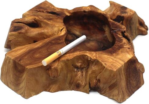 Unique Handmade Wooden Cigar Ashtray - Irregular Wooden Decorative Tobacco Ashtrays For Home and Office, Randam Delivery in Saudi Arabia