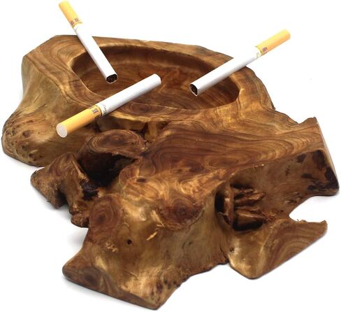 Unique Handmade Wooden Cigar Ashtray - Irregular Wooden Decorative Tobacco Ashtrays For Home and Office, Randam Delivery in Saudi Arabia