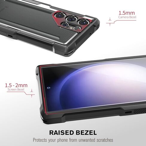 حافظة Vena vArmor متينة لهاتف Samsung Galaxy S23 Ultra (2023)، (حماية من السقوط من الدرجة العسكرية) غطاء بمشبك حزام شديد التحمل مع مسند in Kuwait