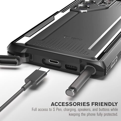 حافظة Vena vArmor متينة لهاتف Samsung Galaxy S23 Ultra (2023)، (حماية من السقوط من الدرجة العسكرية) غطاء بمشبك حزام شديد التحمل مع مسند in Kuwait