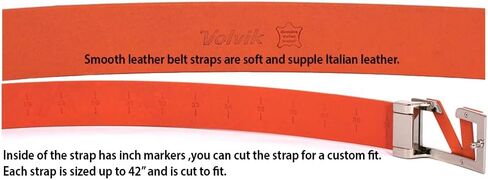 Volvik 100% Genuine Italian Real Solid Leather Belt Strap Free Size up to 42", Unisex, Black in Saudi Arabia