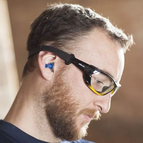 Sellstrom Reusable Corded Tapered Ear Plugs, 27dB NRR, Blue/Hi-Viz Green (Pack of 100), S23421 in Kuwait