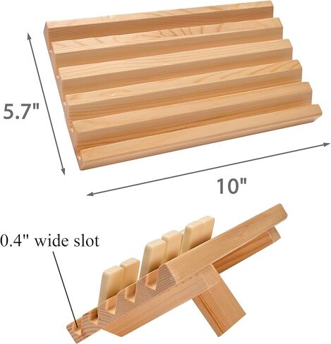 Wooden Domino Holders Set of 4 Mexican Train Dominoes Accessories, Domino Trays for Mexican Train Dominoes Set, Wood Domino Racks for Adults Domino Game Holder for Home Party in Kuwait
