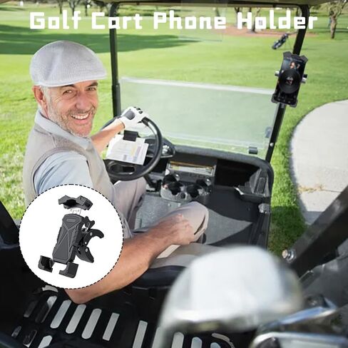 حامل هاتف الجولف، ملحقات حامل هاتف عربة الجولف المتوافقة مع iPhone/Galaxy/Google Pixel، حامل هاتف عربة الجولف قابل للتعديل بزاوية 360 درجة مناسب لسيارة Ezgo/Club Car/Yamaha in Kuwait