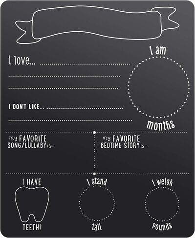 Pearhead All About Baby Milestone Photo Sharing Monthly Chalkboard, Baby Photo Prop, Black in Saudi Arabia
