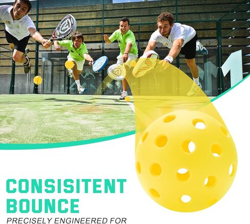 U-pick Pickleball Balls, Outdoor Pickleball Ball 4 Packs/12 Packs, Pickle Balls with Mesh Bag, High Elasticity Balanced Durable, 40 Holes Pickleballs for All Skill Levels, Yellow/Blue/Pink/Green in Kuwait