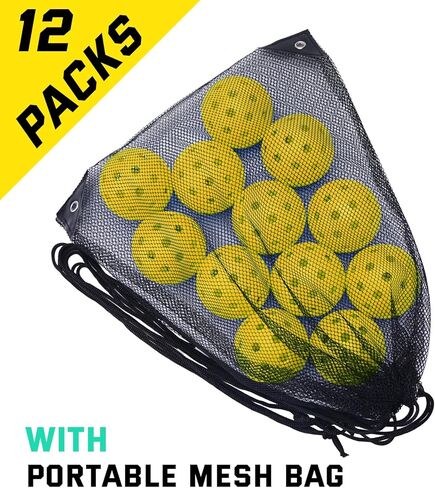U-pick Pickleball Balls, Outdoor Pickleball Ball 4 Packs/12 Packs, Pickle Balls with Mesh Bag, High Elasticity Balanced Durable, 40 Holes Pickleballs for All Skill Levels, Yellow/Blue/Pink/Green in Kuwait