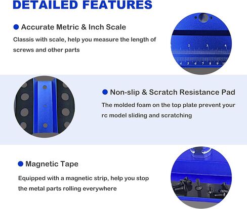 RC سيارة العمل موقف إصلاح محطة العمل الأزرق 360 درجة دوران رفع مع مسامير صينية الأزرق ل 1/8 1/10 1/12 مقياس سيارات شاحنات العربات in Kuwait