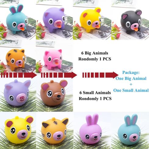 Squeeze Toy for Kids, Children's Decompression Toys, Stress Release Screaming Toy Doll with Tiger Rabbit Bear Pig Designs Autism ADHD for Kids Boys Girls Adults (2PCS Random Animals) in Kuwait