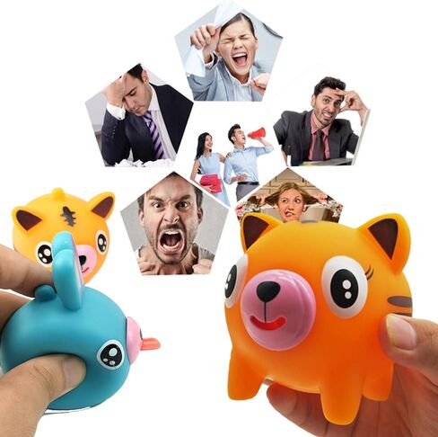 Squeeze Toy for Kids, Children's Decompression Toys, Stress Release Screaming Toy Doll with Tiger Rabbit Bear Pig Designs Autism ADHD for Kids Boys Girls Adults (2PCS Random Animals) in Kuwait