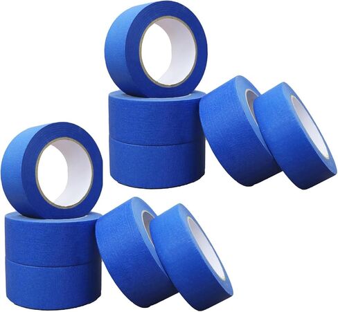 Blue Painters Tape，2 Inch Bulk Paint Tape 10 Rolls x 2 Inch x 55 Yards - Easy Removal Painter's Tape Blue Masking Tape for for Painting, Home, Office, School Stationery, Arts, Crafts, Total 550 Yards in Saudi Arabia