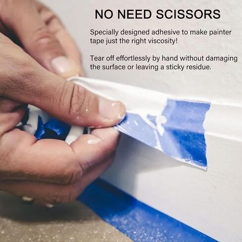 Blue Painters Tape，2 Inch Bulk Paint Tape 10 Rolls x 2 Inch x 55 Yards - Easy Removal Painter's Tape Blue Masking Tape for for Painting, Home, Office, School Stationery, Arts, Crafts, Total 550 Yards in Saudi Arabia