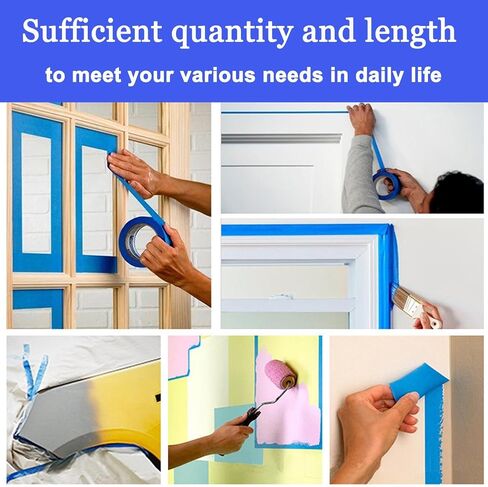 Blue Painters Tape，2 Inch Bulk Paint Tape 10 Rolls x 2 Inch x 55 Yards - Easy Removal Painter's Tape Blue Masking Tape for for Painting, Home, Office, School Stationery, Arts, Crafts, Total 550 Yards in Saudi Arabia