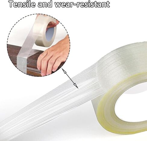 شريط ربط أحادي الفتيل، شريط تعبئة عالي التحمل مقاس 1 بوصة × 55 ياردة، شريط من الألياف الزجاجية المقوى الشفاف in Kuwait