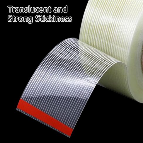 شريط ربط أحادي الفتيل، شريط تعبئة عالي التحمل مقاس 1 بوصة × 55 ياردة، شريط من الألياف الزجاجية المقوى الشفاف in Kuwait