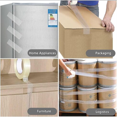 شريط ربط أحادي الفتيل، شريط تعبئة عالي التحمل مقاس 1 بوصة × 55 ياردة، شريط من الألياف الزجاجية المقوى الشفاف in Kuwait