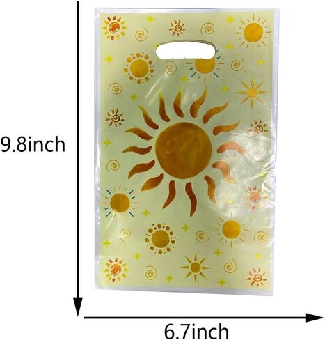 llk 30pcs عيد ميلاد سعيد يوم علاج أكياس البلاستيك بوهو الشمس 1st عيد ميلاد جودي الحلوى علاج أكياس أشعة الشمس حزب ديكور البلاستيك هدية حقيبة عيد ميلاد وجبة خفيفة أكياس الصيف حزب صالح للأطفال in Kuwait