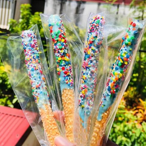 300 PCS Pretzel Rod Bags Iridescent Wrapping Paper Bags Self Sealing Cookies Bags Bulk Clear Resealable Plastic Bags 1.2x7.9 inch Clear Treat Individual Bags for Candy Gifts Cookies Bakery Treat in Saudi Arabia